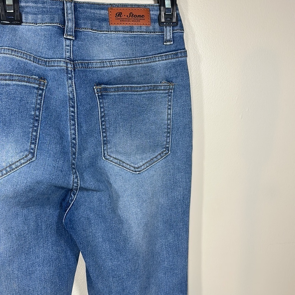 Shein R. Stone  Size 4 Cuffed Skinny Jeans Denim Blue Classic Fit